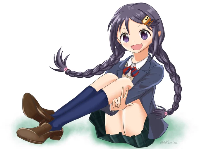 これ描いたとき最初モバで出た当初は脚映ってなかったから想像で紺で描いたけど、今回ので白だと判明しましたね。いや紗南なら紺も持ってる(強情) 