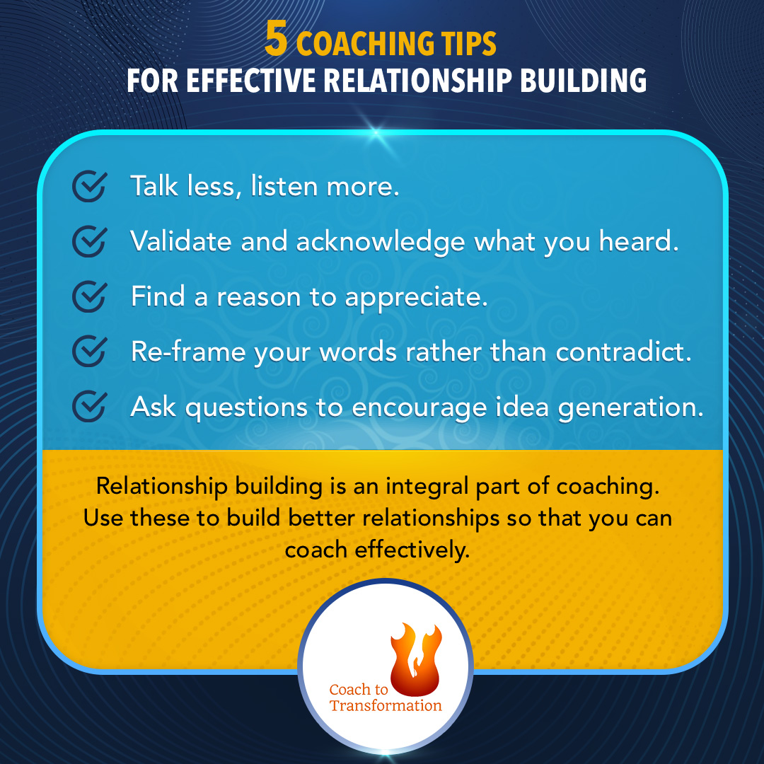 _CTT_'s tweet photo. Relationship building is an integral part of coaching. Use these tips to build  relationships so that you can coach effectively.

#relationshipbuilding  #relationshipcoaching #relationships #relationshiptips  #relationshipcoach #motivation #lifecoach #coachtotransformation https://t.co/Vt5051iZ2O