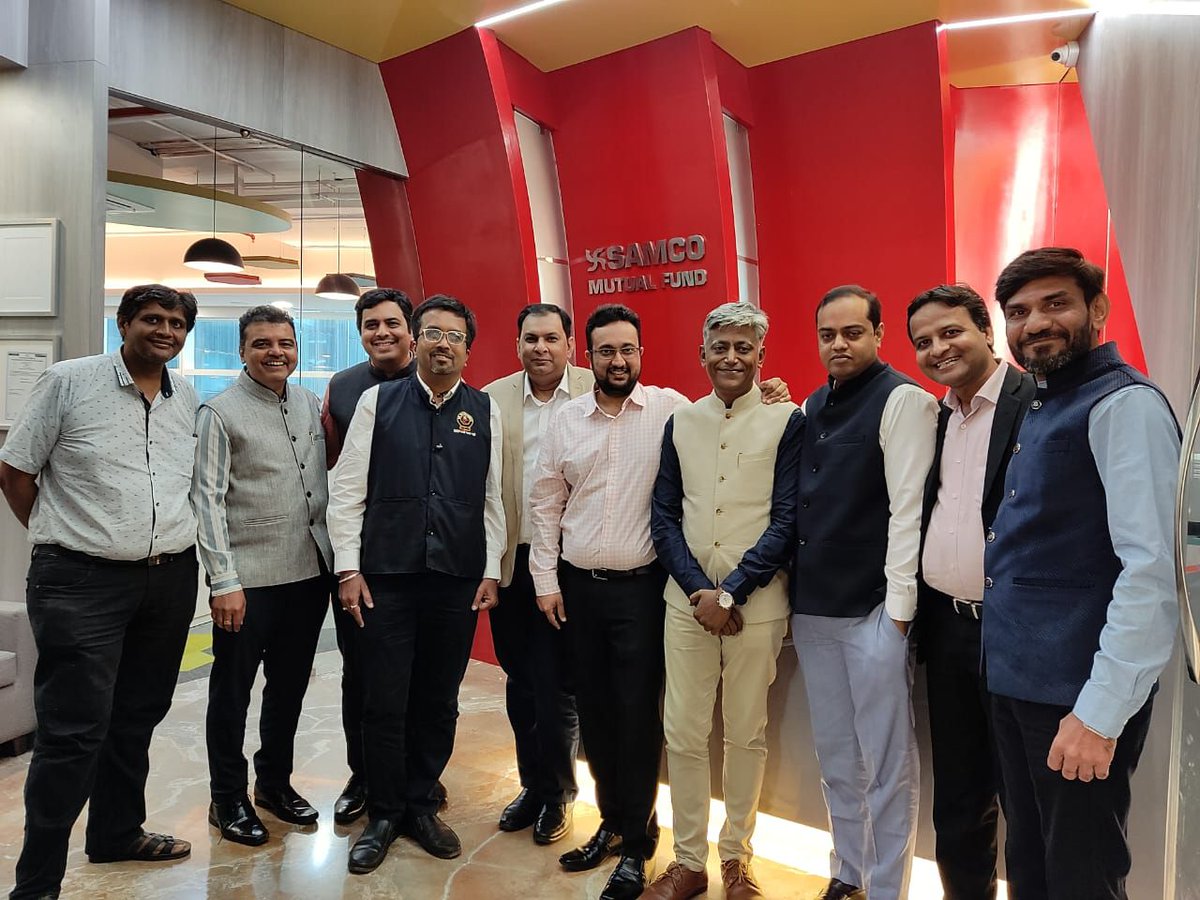 ArthmitraG's tweet photo. Our founder @moneybhaai with entire taskforce team of @ArthmitraG at @Samcomutualfund Head office. Great Discussion with Samco team . Special thanx to @jimeetm Head SAMCO for the honour . Team is very much Excited about their new  product #TimerSTP 
@UlhasJoshi9 @Kalpesh_0706 https://t.co/fvuuiL1853