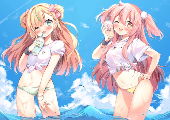 #夏が終わりそうだし今年描いた水着絵を貼ろう 