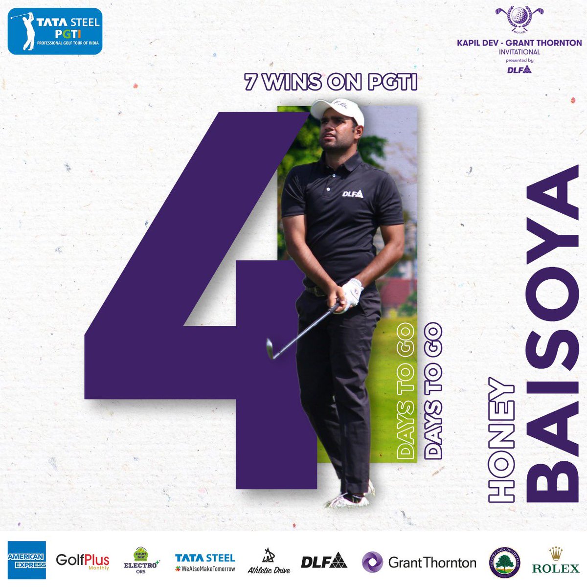 4 ᴅᴀʏꜱ ᴛᴏ ɢᴏ for @kdgt_golf to tee-off at the DLF Golf & Country Club, #gurugram . #Golf #sports #PGTIKapilDevGTInivitational #golfpro #golfinIndia #KapilDev #KDGT #KDGTgolf #GOBeyondForGolf #PGTIKapilDevGTInivitational