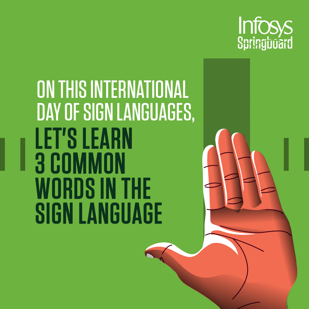 InfySpringboard's tweet photo. Let's make people aware that it's not about the disabilities, but the abilities that count. #InfosysSpringboard celebrates the #InternationalDayofSignLanguages.
Visit https://t.co/aK2QU2PzS4
#SignLanguageDay #eLearningWithInfosys #AbilitiesOverDisabilities #onlinelearning https://t.co/QK7AnbKRG2