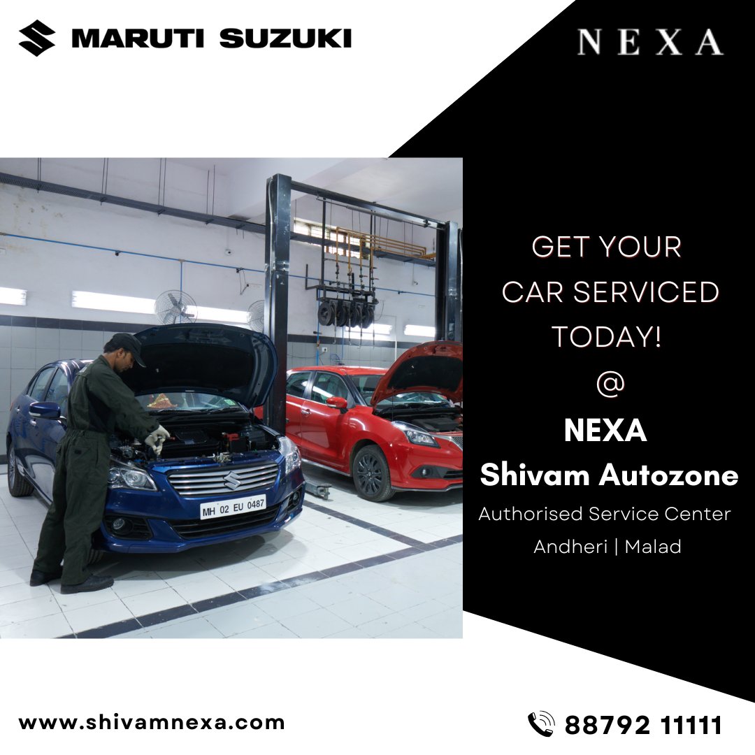 nexashivamauto's tweet photo. #NEXA #ShivamAutozone is one of the widest & best #MarutiSuzuki Authorized Dealer Car #ServiceCenters. We have exciting service offers. Visit us Today or Call us Now to Book your Service Appointment!!
Click: https://t.co/kxryJCBa2j
Call @ 88792 11111 / 9773 858585 https://t.co/TQ3G9Ep9o2