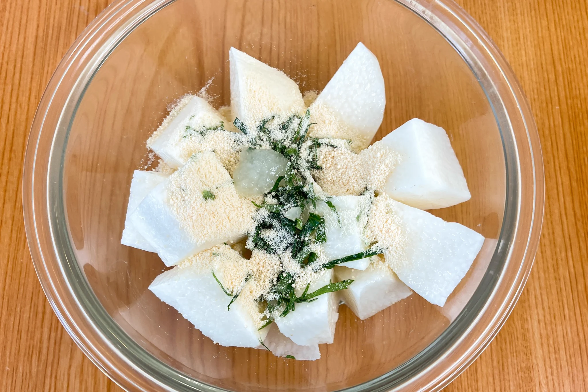 風味が最高！サクッと「ながいもと大葉の塩からあげ」。
