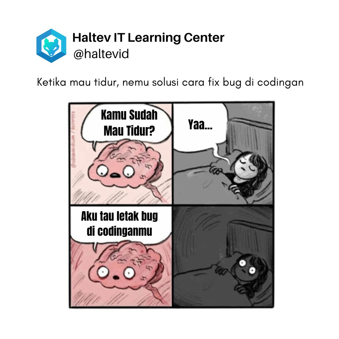 haltevid's tweet image. Ini yang ngebuat kita langsung buru-buru bangun buat nyelesain codingan kita. Kalian pernah kayak begini?

#memehaltev #memeprogrammer #memeprogramming #programmer #programming