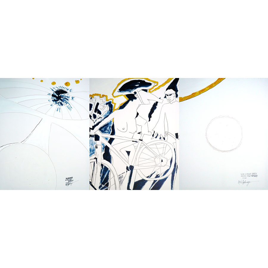 FestMirapuri's tweet photo. It's all about the Spirit of #Woodstock feeling - #art Michel #Montecrossa's ‘Breaking News Triptych #1 – #3’ #triptych #breakingnews #triptychon #earth #contemporaryart #abstractart #artforsale #artist #painting #SpiritofWoodstock #rtItBot #MuseBoost @artsharewlucy https://t.co/4kYinibkwV