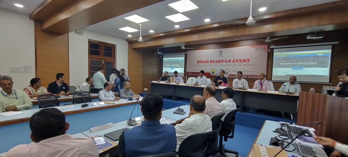 IndustriesBihar's tweet photo. Department of Industries, Government of Bihar today organized
a Start-up Event in Patna to facilitate the beneficiaries who received their second
tranche under the Bihar Start-up Policy 2022.
#BiharStartUps
#SayYesToStartUp
#BiharIndustriesDept
@samirmahaseth_
@SandeepPoundrik https://t.co/cRoVWsccQh