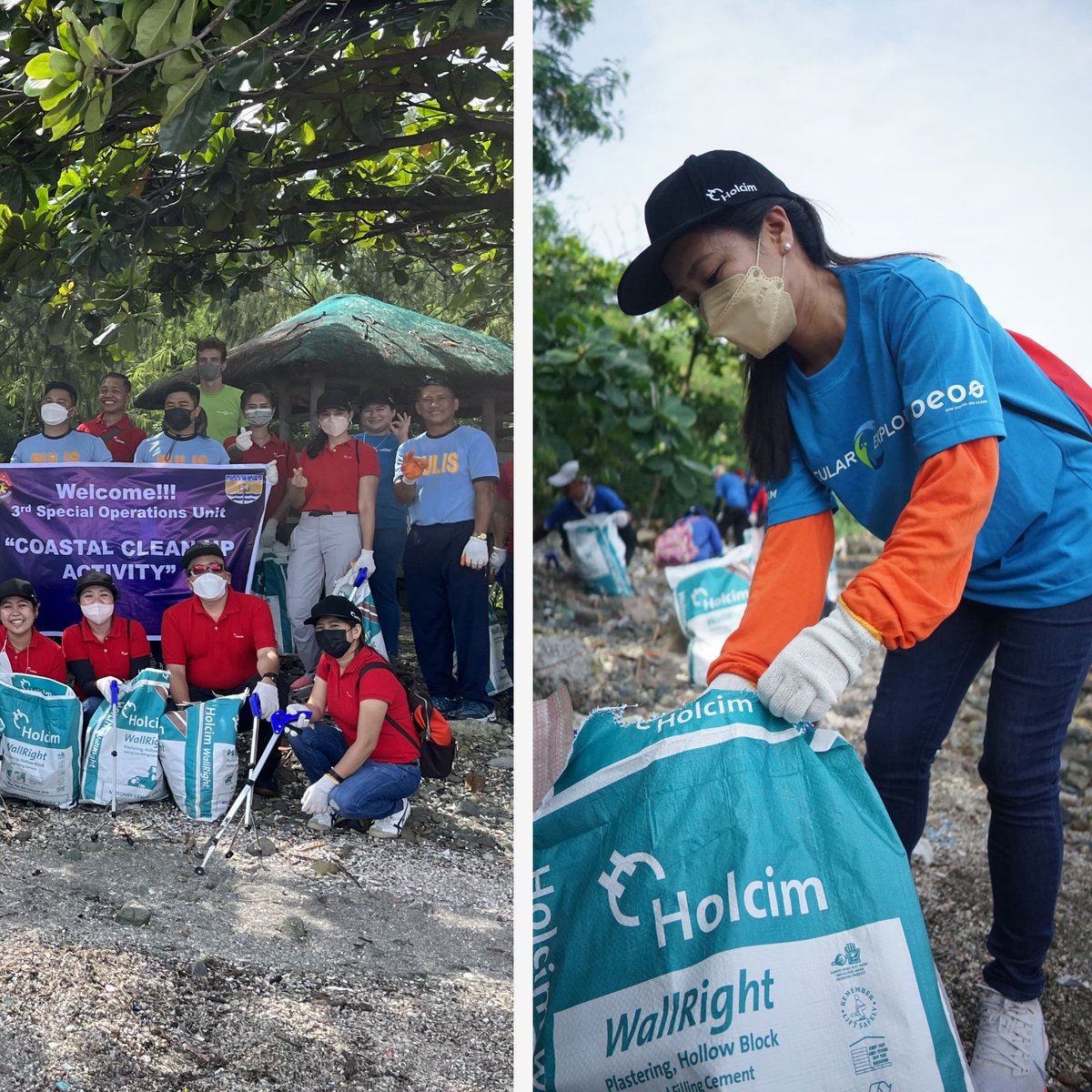 Holcim's tweet photo. ♻️ We’re taking circularity into our own hands!
🥤 As part of Geocycle Week, the Holcim Philippines team went out on a plastic pickup, helping our #CircularExplorer on its mission to clean up Manila Bay.
#BuildingProgress https://t.co/vi2PpsvtdP