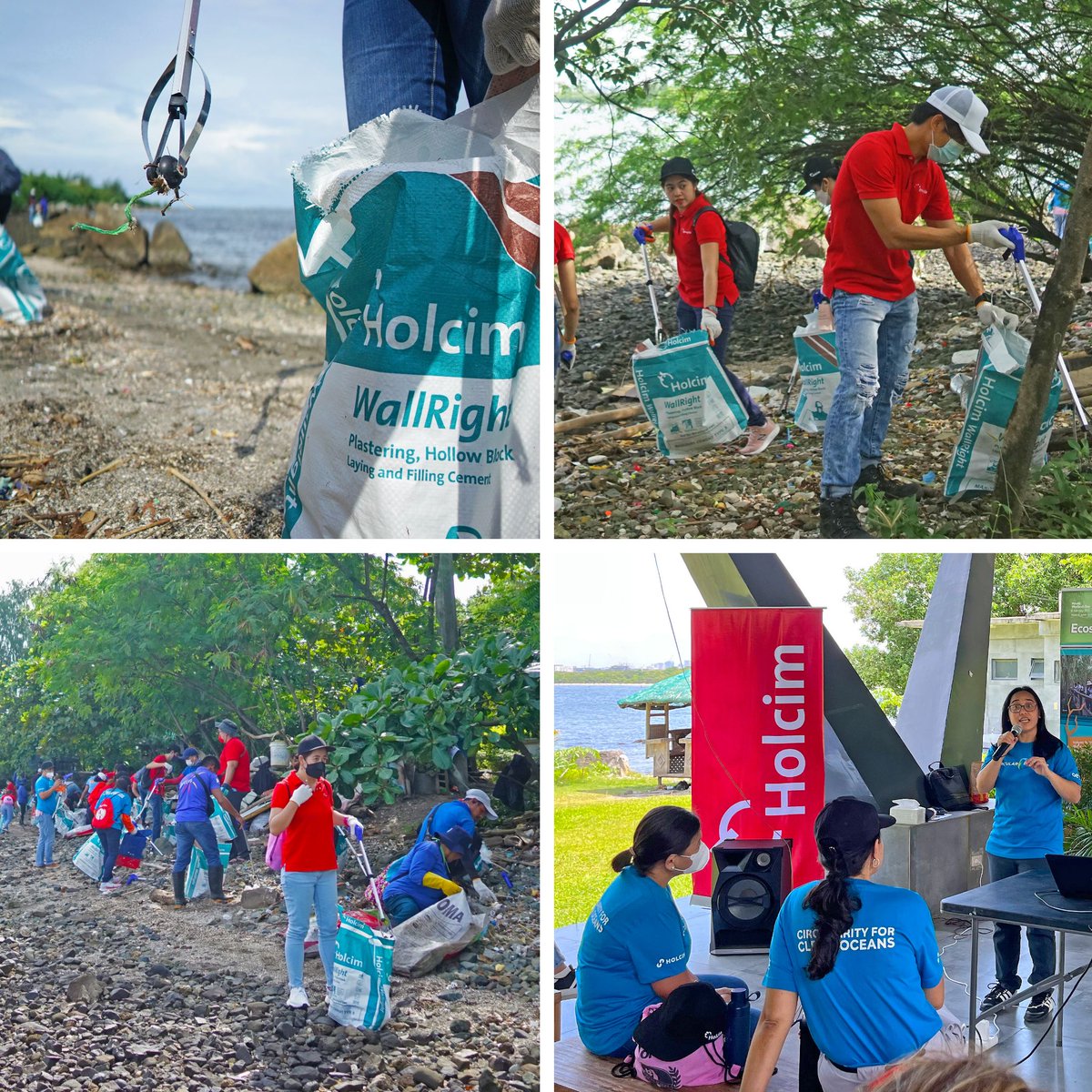 Holcim's tweet photo. ♻️ We’re taking circularity into our own hands!
🥤 As part of Geocycle Week, the Holcim Philippines team went out on a plastic pickup, helping our #CircularExplorer on its mission to clean up Manila Bay.
#BuildingProgress https://t.co/vi2PpsvtdP