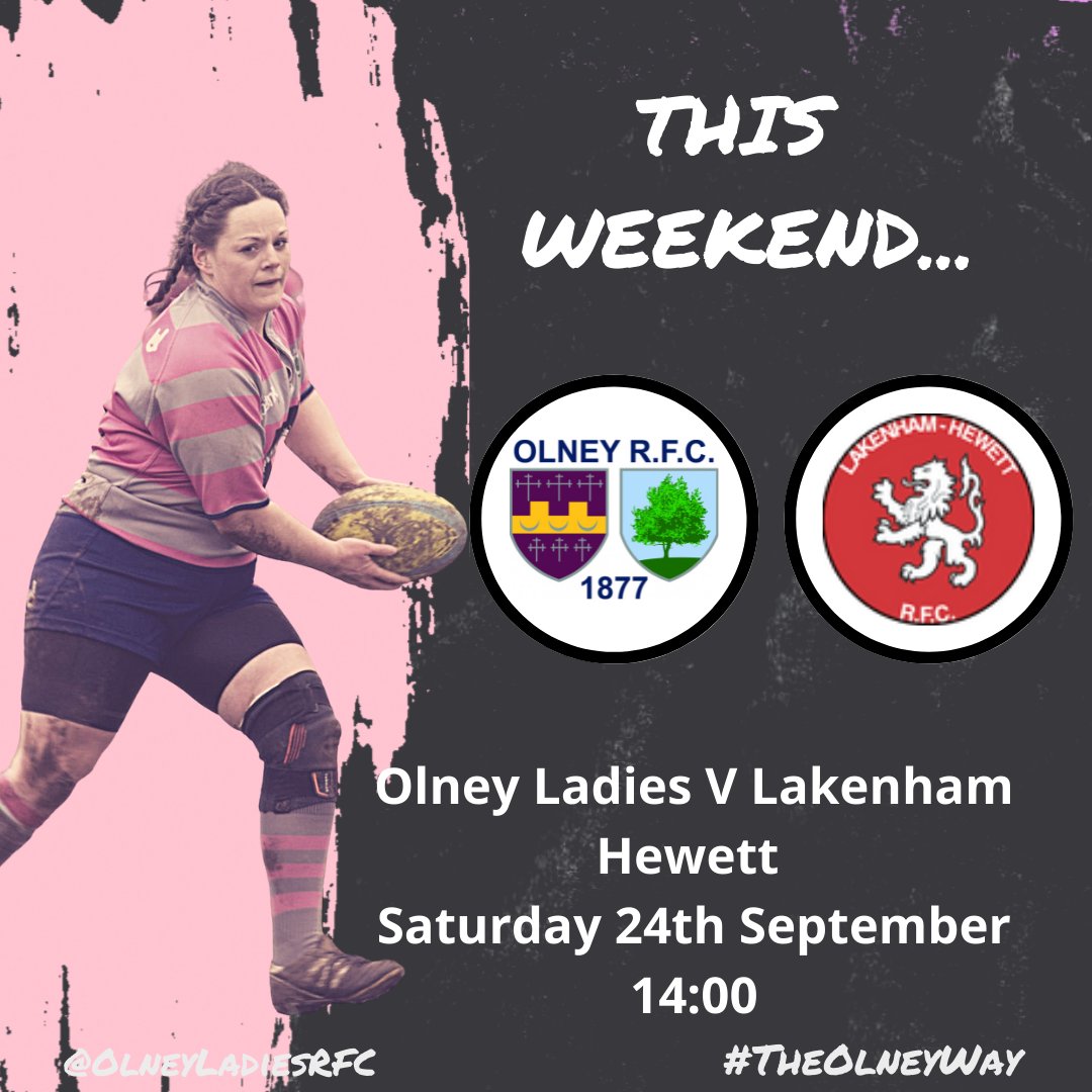 The #PinkLadies are ready to go this weekend as they look to begin their league  campaign

🗓 Sat 24th Sept
🆚 @LHRFCLionesses
📍 Olney RFC, East Street
⏰ 2.00pm

#TheOlneyWay #WomensRugby #LadiesRugby #ThisGirlCan #FindYourTeam #HereComeTheGirls #ComeOnYouOs