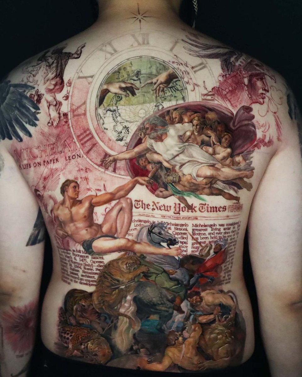 worldtattooG's tweet photo. Back tattoo artwork by © EunB. https://t.co/X2Uz77o1Pz