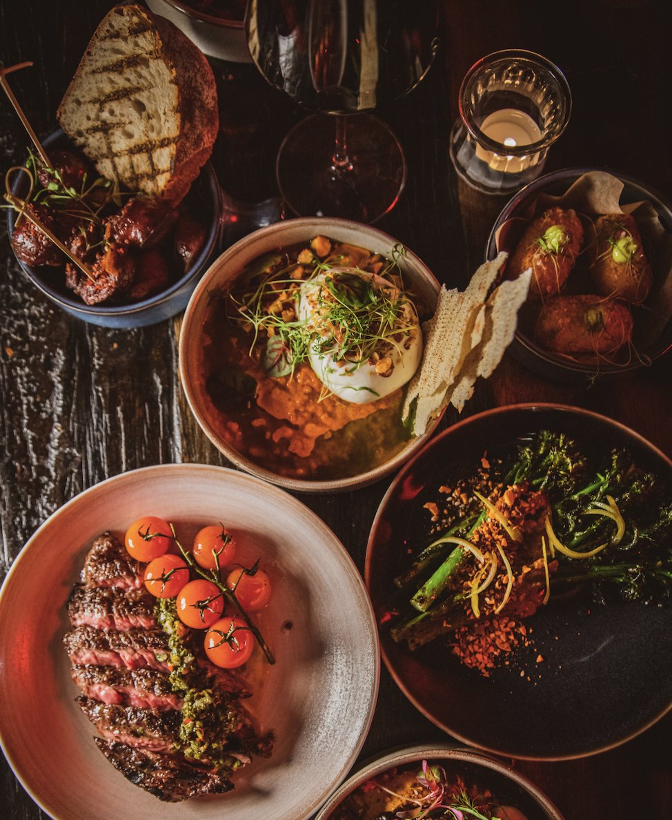 HeidiBalham's tweet photo. Rare bavette with chimichurri, red wine braised chorizo with homemade sourdough, Iberico croquettes and shawarma spiced roasted cauliflower with tahini, pomegranate and dukkha are a few of the delicious small plates found on the Heidi menu 😍 https://t.co/uydDrHz13E