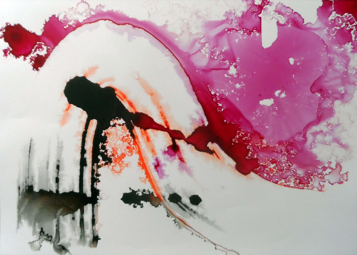 abstractralph's tweet photo. My Daily Art " The Ruby Wave " by Ralph Bainbridge art and prints at Saatchiart https://t.co/0pYoIUQn93