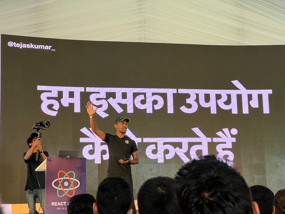 <a href="/tejask/"></a>  making the talk very indian. What an energy <a href="/react_india/">React India 🇮🇳</a>