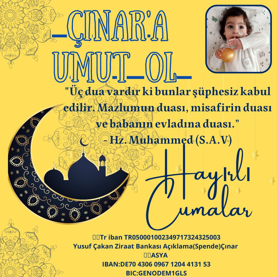 MUZUNKPR's tweet photo. Hayırlı Cumalar 🌹 Bugün bir sadaka bir hayr ile hem Çınara hem kendimize iyi gelelim mi 😊 Gönlümüzden geçirdiklerimize vesile olsun , Çınar'a da şifa olsun inşallah.

https://t.co/aeHjlfu1pP

#ÇınaraHayatOl #millitakim #bist100 #Bitcoin     #Cuma #faiz https://t.co/6XBHmSFcGX