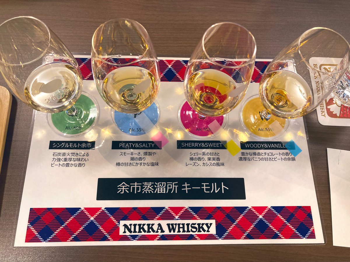 RyuseiHutaba's tweet photo. 余市に来たのはもちろん余市蒸溜所に行くため。

今回はキーモルトテイスティングセミナー参加。
香りだけでキーモルト3種類を当てられた。
やっぱり、ピーティ＆ソルティが一番好きだが、他の2種も美味しかった。 https://t.co/eL9radKMU4