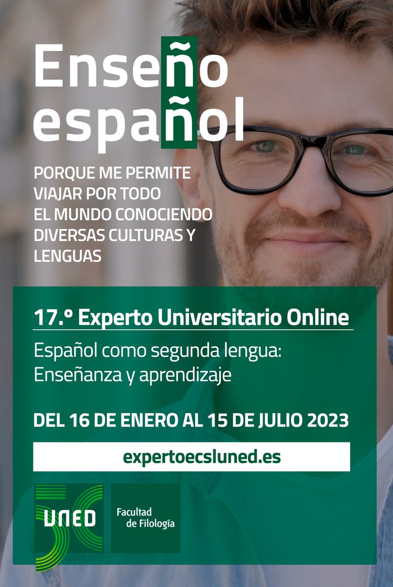 eleuned's tweet photo. MATRÍCULA ABIERTA
Obtén tu título experto de profesor de Español

¿Quieres ser profesor de español? 

Matricúlate ahora 👉 https://t.co/0ywL0qGfA7

#expertoele https://t.co/uk5dwyCmSX