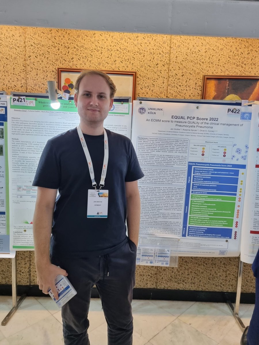 RosanneSprute's tweet photo. Postersession at the @ISHAM_Mycology #ISHAM2022! @JanHgrothe presenting his new guideline-based EQUAL PCP Score on the diagnosis and treatment of Pneumocystis pneumonia @CornelyOliver @seidel_dani @eurconfmedmycol https://t.co/Y5InQ5ytM8