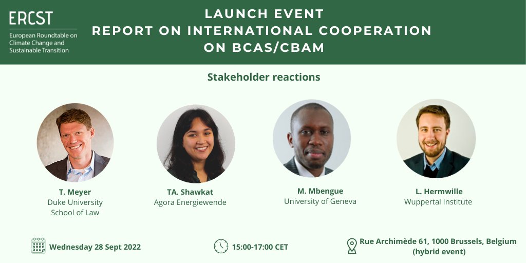 🗓 On Wednesday September 28, we are launching our next #CBAM report on #internationalcooperation on #BCAs. Join us for an interesting discussion!

➡️ You can still register for the event here: lnkd.in/eiPh_sW6