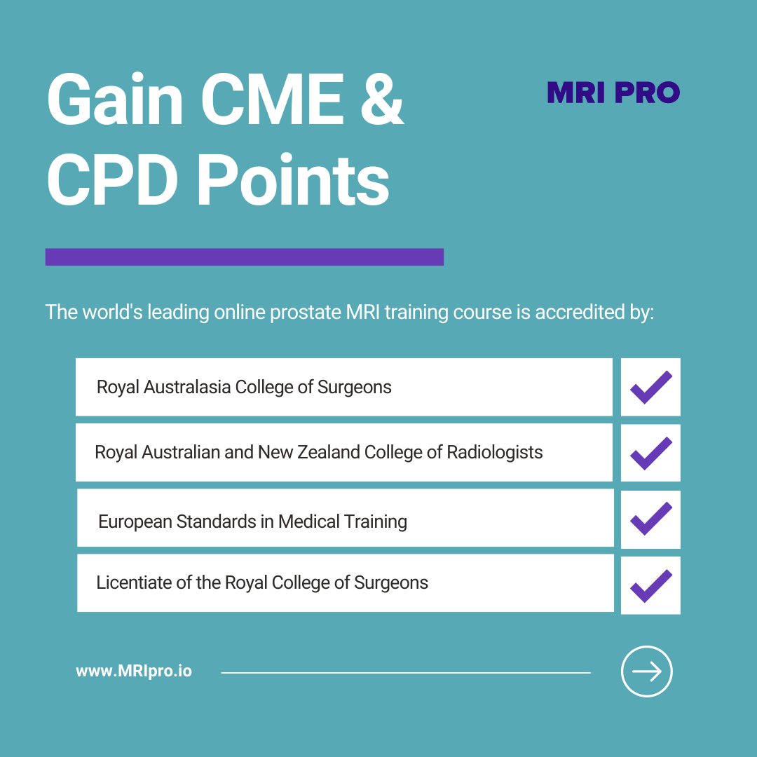 You can gain CME/CPD points at Monash University! 👩‍🎓

#MRIPRO course has been accredited through:

📚 RACS
📚 RANZCR
📚 U.E M.S
📚 LRCS

STUDY NOW | mripro.io/monash-course