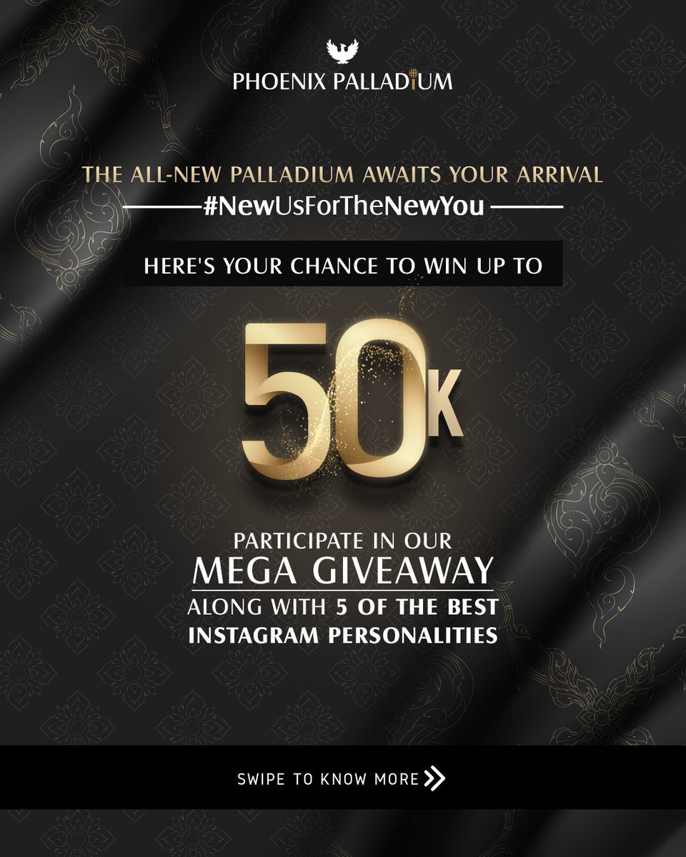 gophoenixing's tweet photo. The all-new Palladium is not limited to new restaurants and newer experiences but also a very special 50K giveaway for our lovely patrons.​
For details check out our Instagram post: https://t.co/c03FBxxIJJ
#PhoenixPalladium #13YearsOfPalladium  #PhoenixGiftCard #Win10000 https://t.co/yxKnq1fxrL