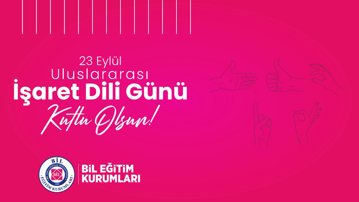 Farklı ülkelerden işitme engellilerin anlaşmalarını sağlayan kendilerine özgü işaret dillerinin kabul edildiği 23 Eylül Uluslararası #işaretdiligünü Kutlu Olsun.