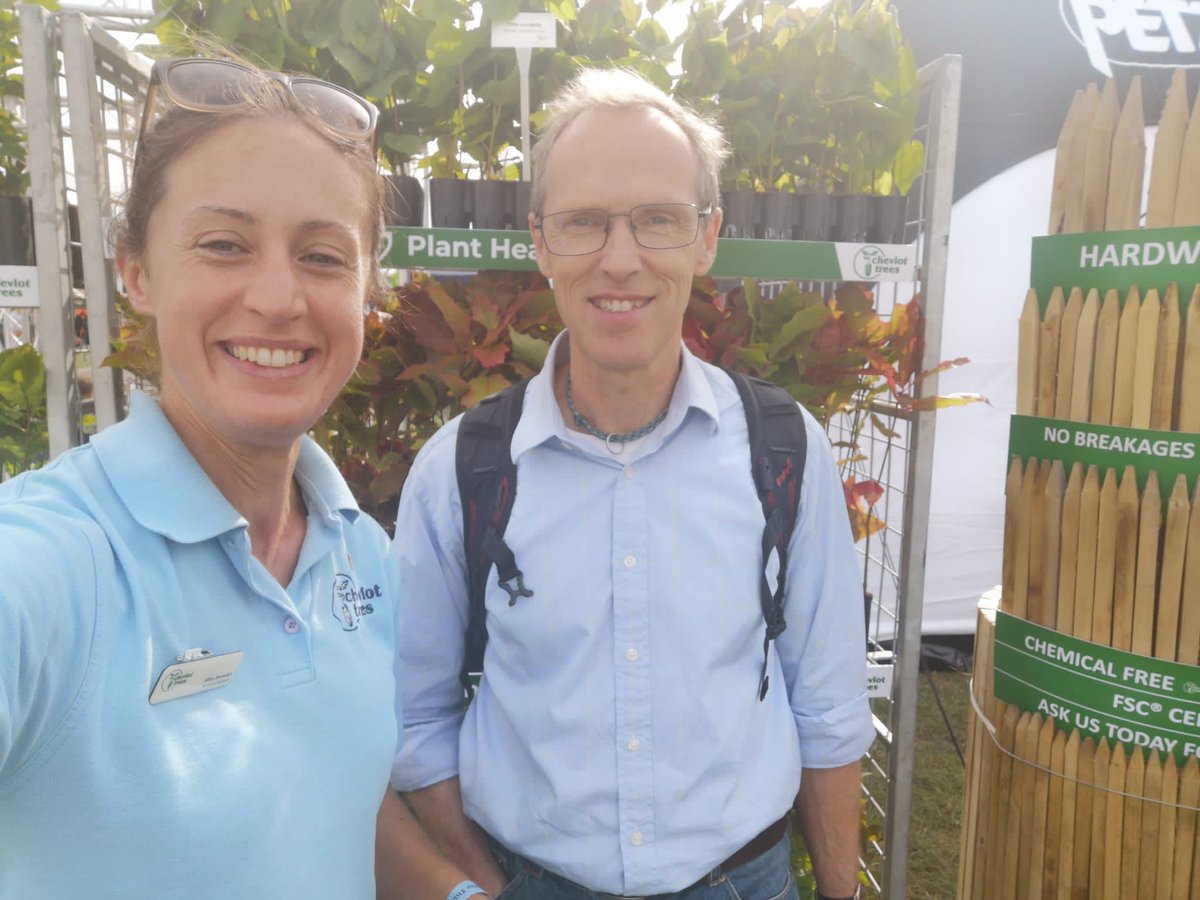 FutureTreesUK's tweet photo. Future Trees Trust Trustees talking trees on the Cheviot Trees stand at the APF 2022 yesterday. It’s great to have lots of our supporters and partners exhibiting all in one place. @TreeFarmMac  #APF2022 https://t.co/Pm7FGKzYdx