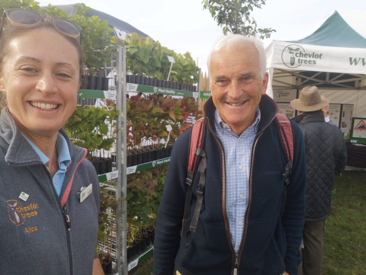 FutureTreesUK's tweet photo. Future Trees Trust Trustees talking trees on the Cheviot Trees stand at the APF 2022 yesterday. It’s great to have lots of our supporters and partners exhibiting all in one place. @TreeFarmMac  #APF2022 https://t.co/Pm7FGKzYdx