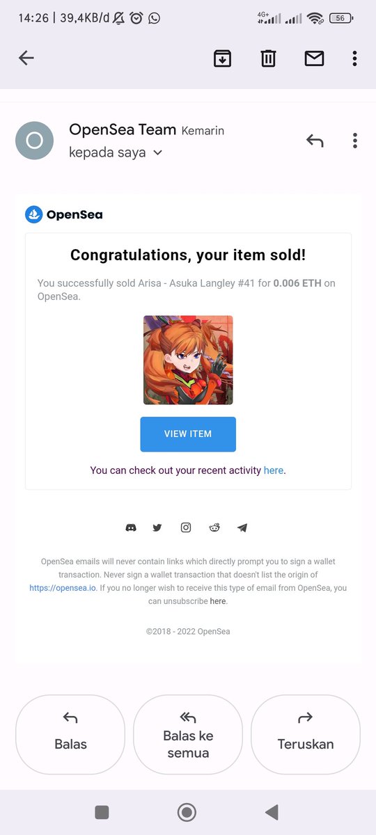 Doru (@dorukid) on Twitter photo Yeayy🎉 Fast Sold !!!
Arisa - Asuka Langley #41 to <a href="/jakebalchNFT/">jakebalch.nft 💎💜</a>
Arisa - Unit-02 #42 to <a href="/jakebalchNFT/">jakebalch.nft 💎💜</a>
Koko - Melon Soldier #43 to <a href="/Rizky_selah/">Rizky</a>
Already Sold out!!
also follow <a href="/jhjcripto/">Tortuga 3</a>
Thankyou my friend for supporting Nisekai. hope you like it
✨🥰🥰
#NFTs #DeltaXNFT Yeayy🎉 Fast Sold !!!
Arisa - Asuka Langley #41 to <a href="/jakebalchNFT/">jakebalch.nft 💎💜</a>
Arisa - Unit-02 #42 to <a href="/jakebalchNFT/">jakebalch.nft 💎💜</a>
Koko - Melon Soldier #43 to <a href="/Rizky_selah/">Rizky</a>
Already Sold out!!
also follow <a href="/jhjcripto/">Tortuga 3</a>
Thankyou my friend for supporting Nisekai. hope you like it
✨🥰🥰
#NFTs #DeltaXNFT