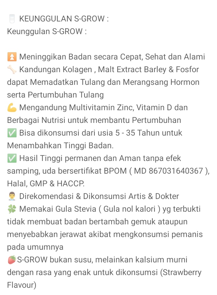 pinkybearrhaul_'s tweet photo. PENINGGI BADAN TERBAIK! ✨
Siapa nihh yg pengen meninggikan badan?? 
S-GROW
Meninggikan badan secara cepat dan alami! 
Nih gais kepoin!! 💕💕💕

~• https://t.co/r9BnSGb1G6 •~

SAFE FLIGHT Rehan JENNIE FOR TAMBURINS Sehun #NCT127InJKT Tasyi Wanita Emas #instagramdown WayV Tulus https://t.co/PhYnDoPlmT