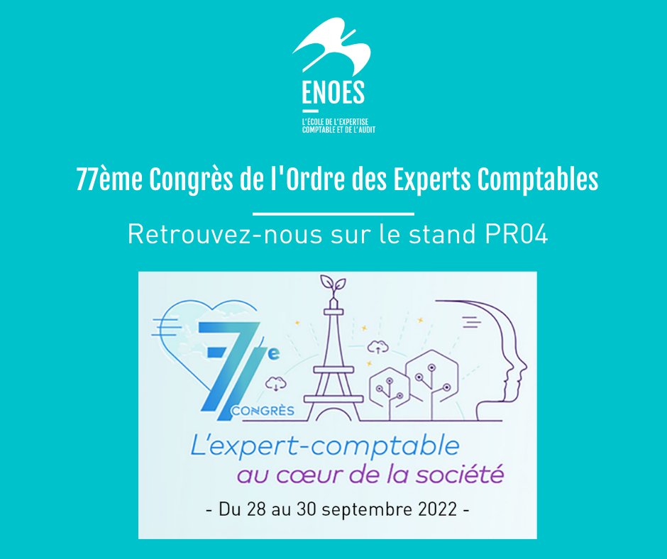 Retrouvez l'<a href="/ENOES_Compta/">ENOES Comptabilité</a> sur le stand Pr 04 pour le 77ème Congrès de l'Ordre des Experts Comptables du 28 au 30 septembre à Paris <a href="/OECParis/">OECParis</a>
bit.ly/3dGbkkC