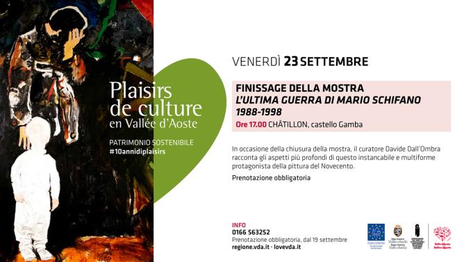 CultureVdA's tweet photo. #23settembre L'#equinozio d'#autunno ci porta tra i #colori di #MarioSchifano: oggi alle 17 appuntamento al #castelloGamba per il finissage della #mostra dedicata al grande pittore che sarà visitabile solo fino al #25settembre.
#PlaisirsdeCulture #10annidiPlaisirs @Valle_dAosta https://t.co/3wmcA9yOne