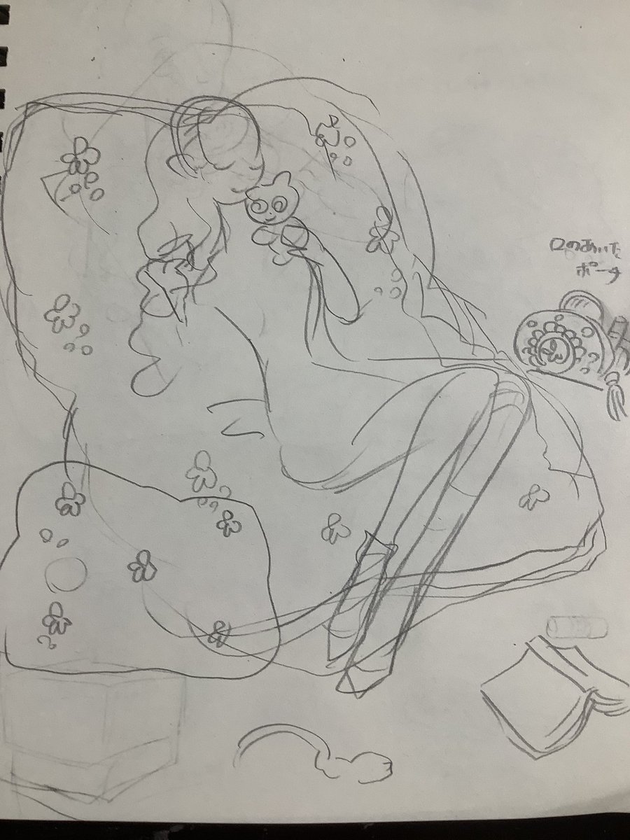 トラと陽子 表紙イラスト
ラフスケッチ
一番最初に書いたのが1枚目でしたが、デザイナーさんから
陽子おねいさんのポーズをもっとおしゃれに素敵にしてください
というリテイクが入り書き直し
服の色も相談しました🐱 