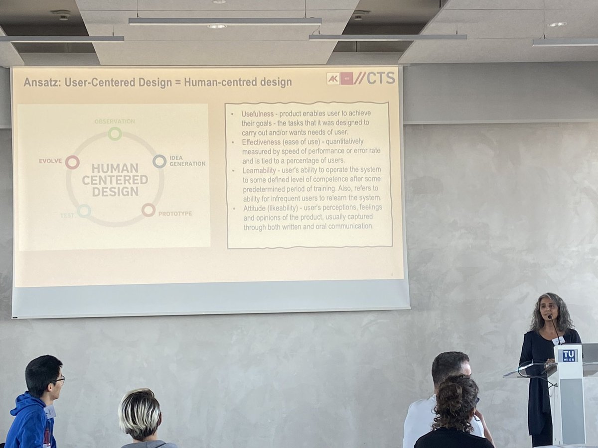CTSWien's tweet photo. Academic Director @HildaTellioglu leitet den inhaltlichen Teil mit einer kurzen Einführung zu human-centred Design ein https://t.co/5bqKPN6JQv