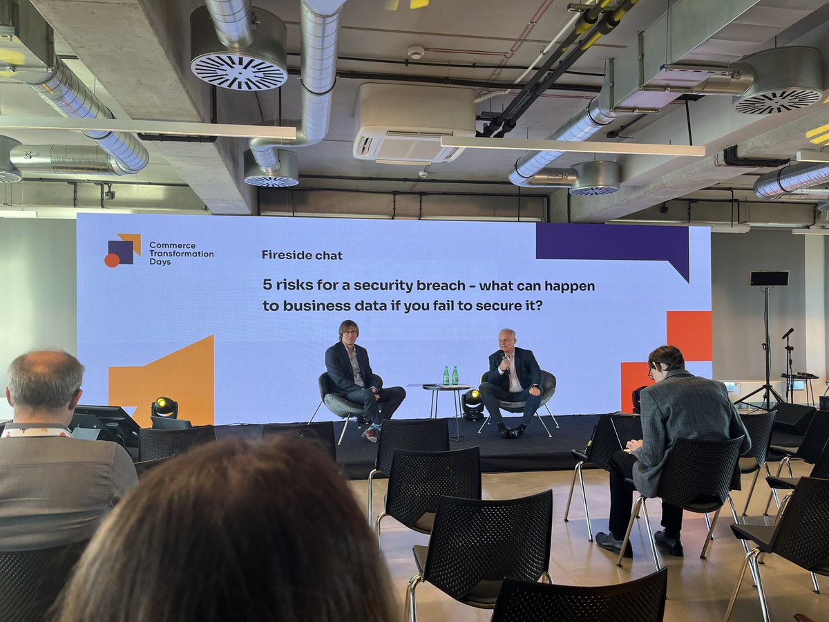 PrintIsntDead's tweet photo. Great way to start day 2 of @CTD_event with a fireside chat on cyber security. Security by design is a key design principle of @Kontent_ai solutions but it’s glad to hear partners like @UnityGroup_IT considering the wider implications in application strategies! #cyber #ctd2022 https://t.co/4PPmYr7NDw