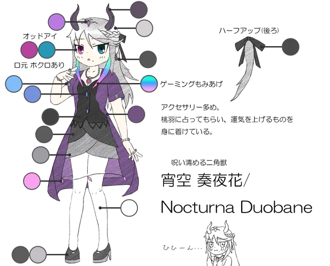 カラー情報!
アクセサリーずいぶん盛ったなあ
幻獣初のオッドアイです
#華胥の京より愛を込めて 
