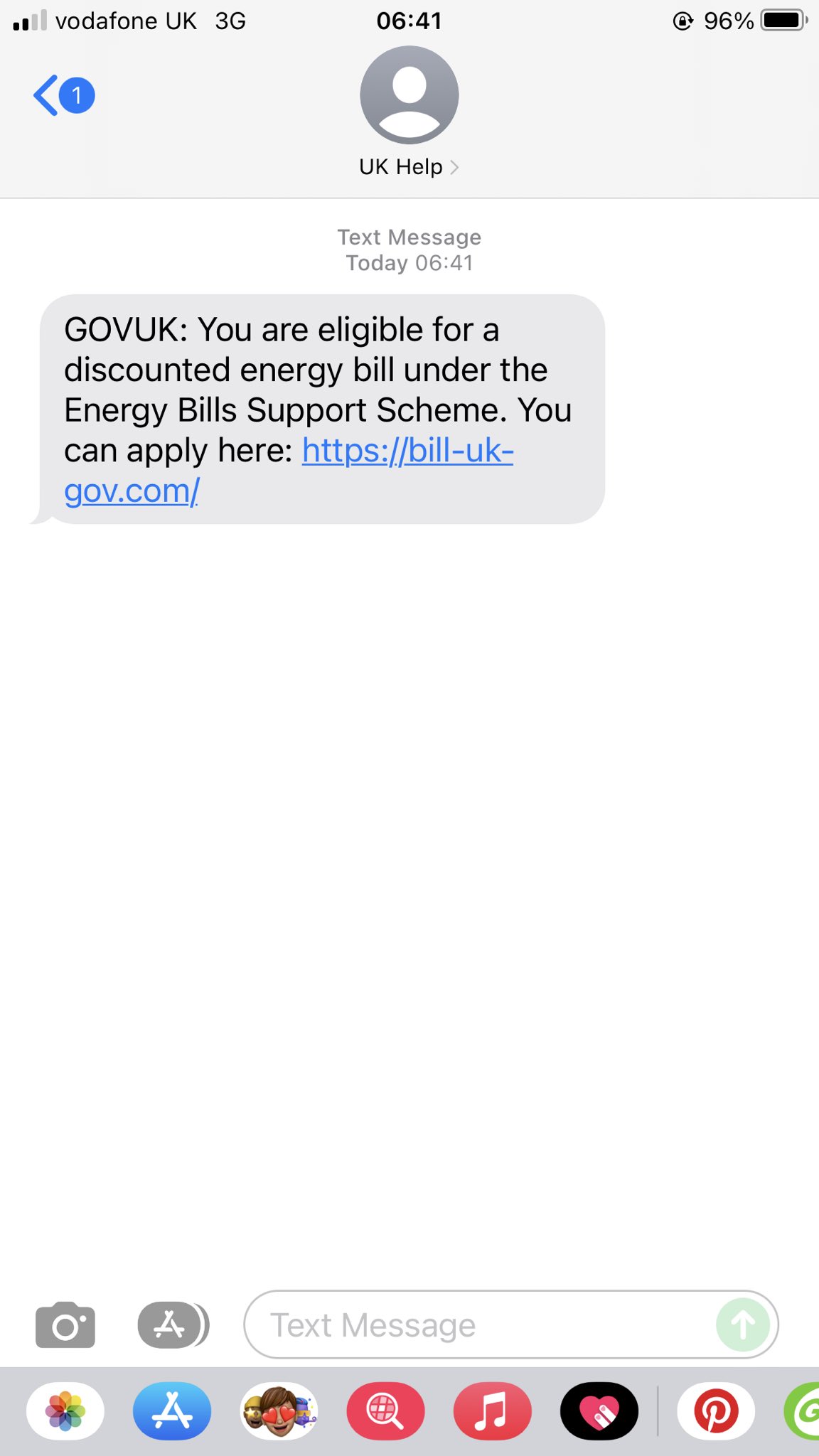 Warning: Watch out for fake texts offering you help with your energy bills  – they're a scam