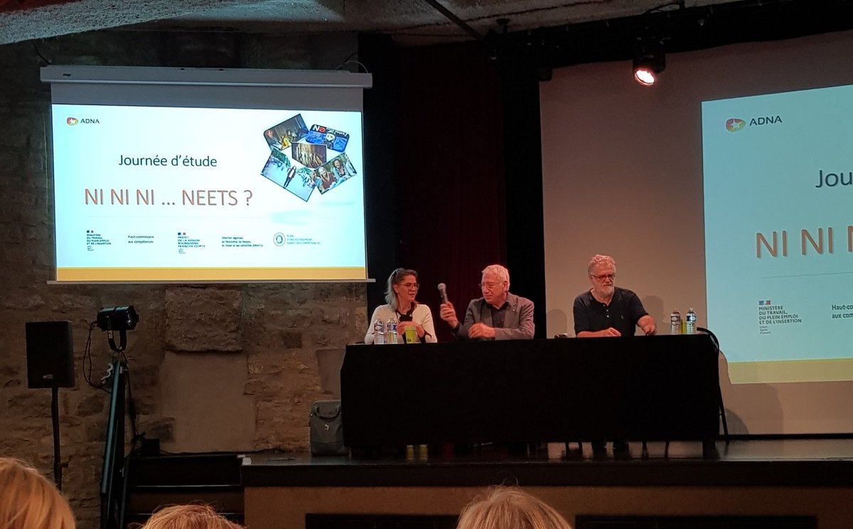 📢EN DIRECT de "NI NI NI... NEETS" : journée d'études proposée par l'#ADNA dans le cadre du #PIC Repérage des invisibles.
Retour sur le travail collectif des professionnels d'identification des problématiques et des freins repérés chez ces jeunes dit "NEETS". #PRICbfc