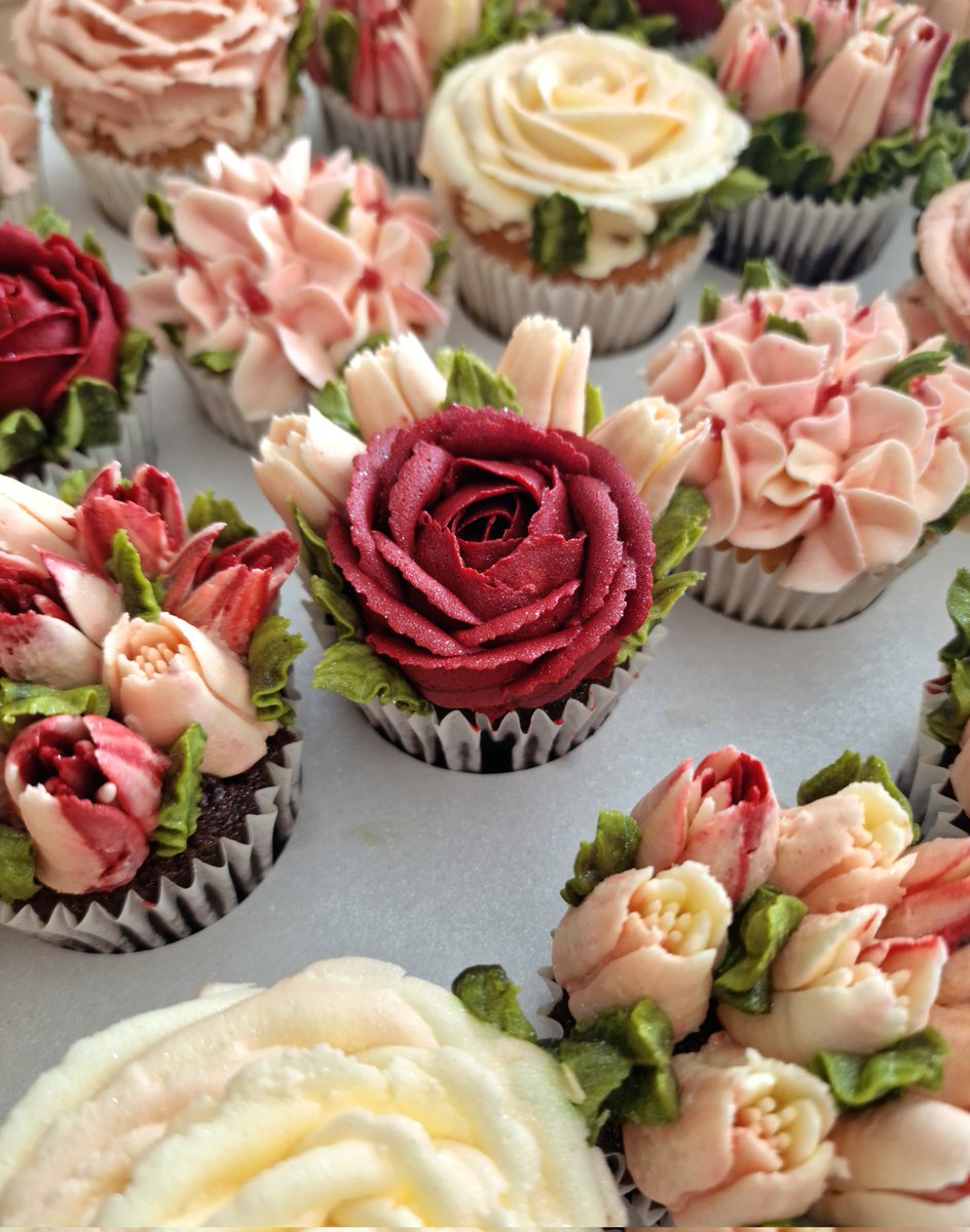 mushireland's tweet photo. Hand piped #buttercreamFlowers in deep wine red,pinks, and whites. 
#limerickcity #limerick #womenowned #EdibleArt #Ireland #handpipedflowers #handmade #localbusiness #BuyLocal #shoplocal
#Mush #Müsh #MushIreland #MushCupcakes #Cupcakes #MiniCakes https://t.co/lWE8WU3UGF