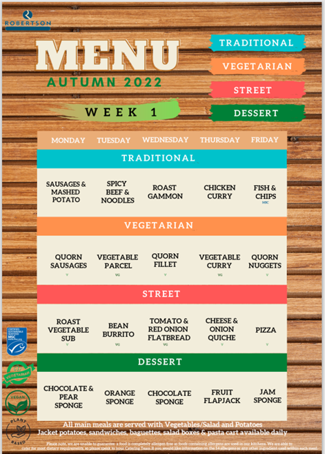 TMCHull's tweet photo. Next weeks Lunch Menu! We have a variety of foods, including Vegetarian & Street Food 🥘 check out our school website for full details & prices #PRIDE #Lunchisserved #menu1 https://t.co/3t7Pvgo4uB