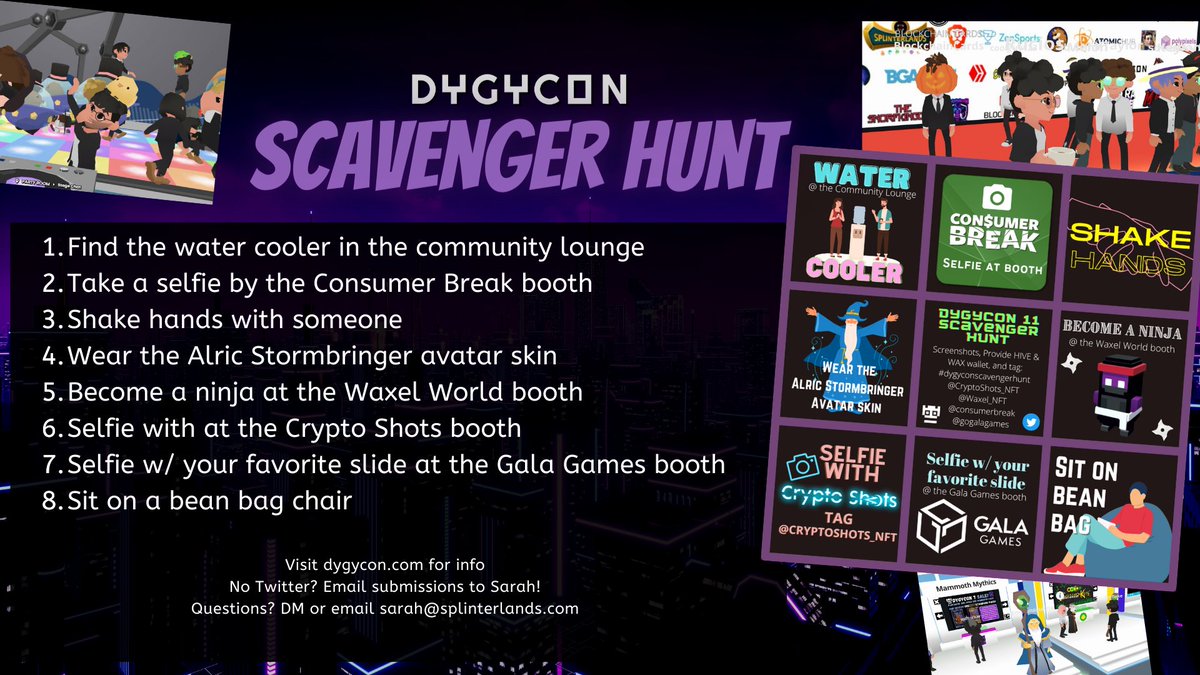 ✅ DYGYCON 11 Scavenger Hunt is on! Everyone's a winner if they can complete all these tasks and obtain a #blackout #bingo board!