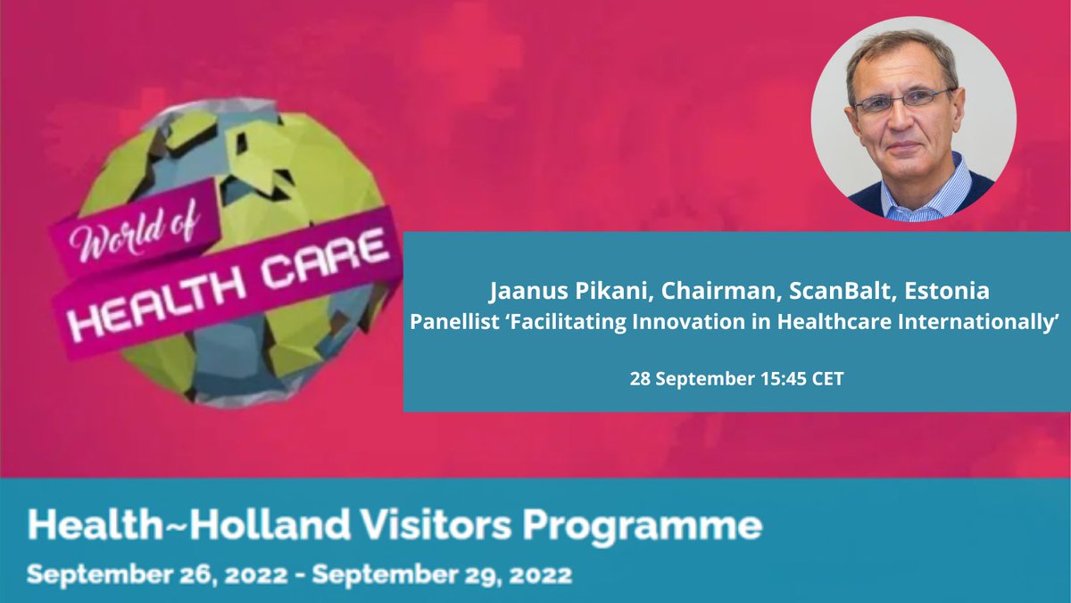 ScanBalt's tweet image. ScanBalt's chairman @JaanusPikani is going to be at Health~Holland next week. Meet him via social media or at the event! health-holland.com/events/2022/09…
