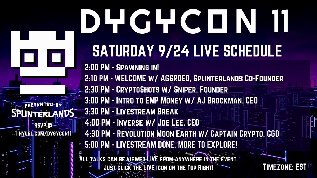 Now that Day 1 of DYGYCON 11 is under way, let's keep things going into our main event on Day 2!

twitch.tv/splinterlandso…