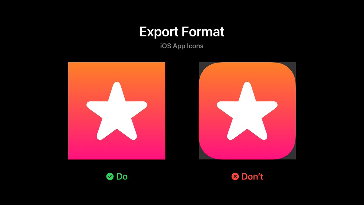 The do's and don'ts when exporting an iOS app icon