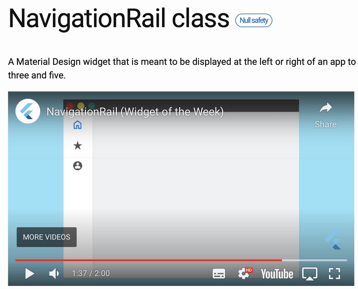flutterengineer's tweet image. Today I explored #NavigationRail in @FlutterDev the side navigation menu with the same fuctionality as the #BottomNavigationBar

I remember when I needed the side bar, I copied the BottomNavigationBar code and changed the Row widgets into Column!