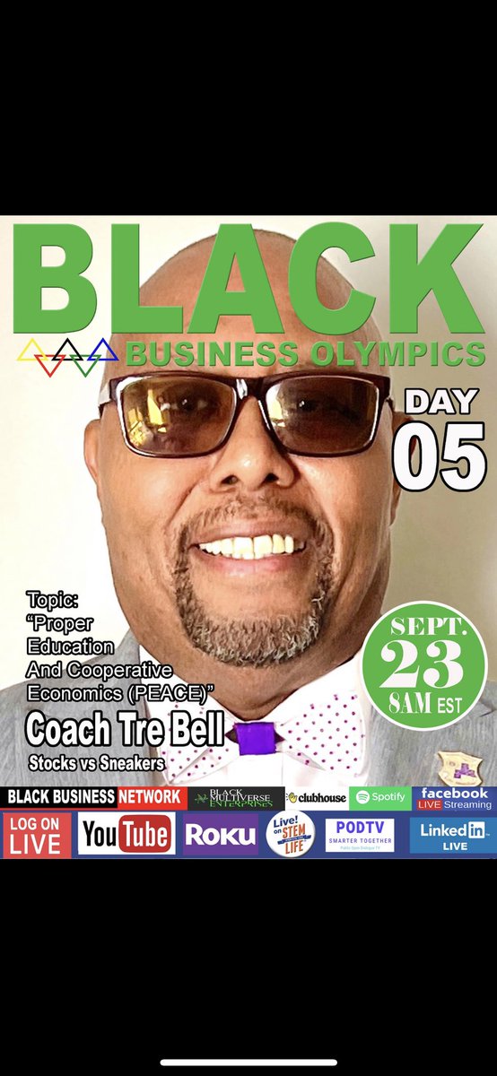BlackBusinessUS's tweet photo. Day 5 part 1 tune in to the Black Business Olympics #blackbusinessolympics #blackbusinessexpousa #geniusiscommon #blackbusiness #blacknetwork https://t.co/hCKZMUpWjN