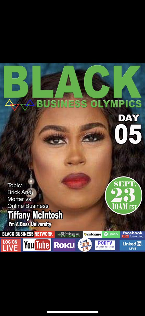 BlackBusinessUS's tweet photo. Day 5 part 1 tune in to the Black Business Olympics #blackbusinessolympics #blackbusinessexpousa #geniusiscommon #blackbusiness #blacknetwork https://t.co/hCKZMUpWjN