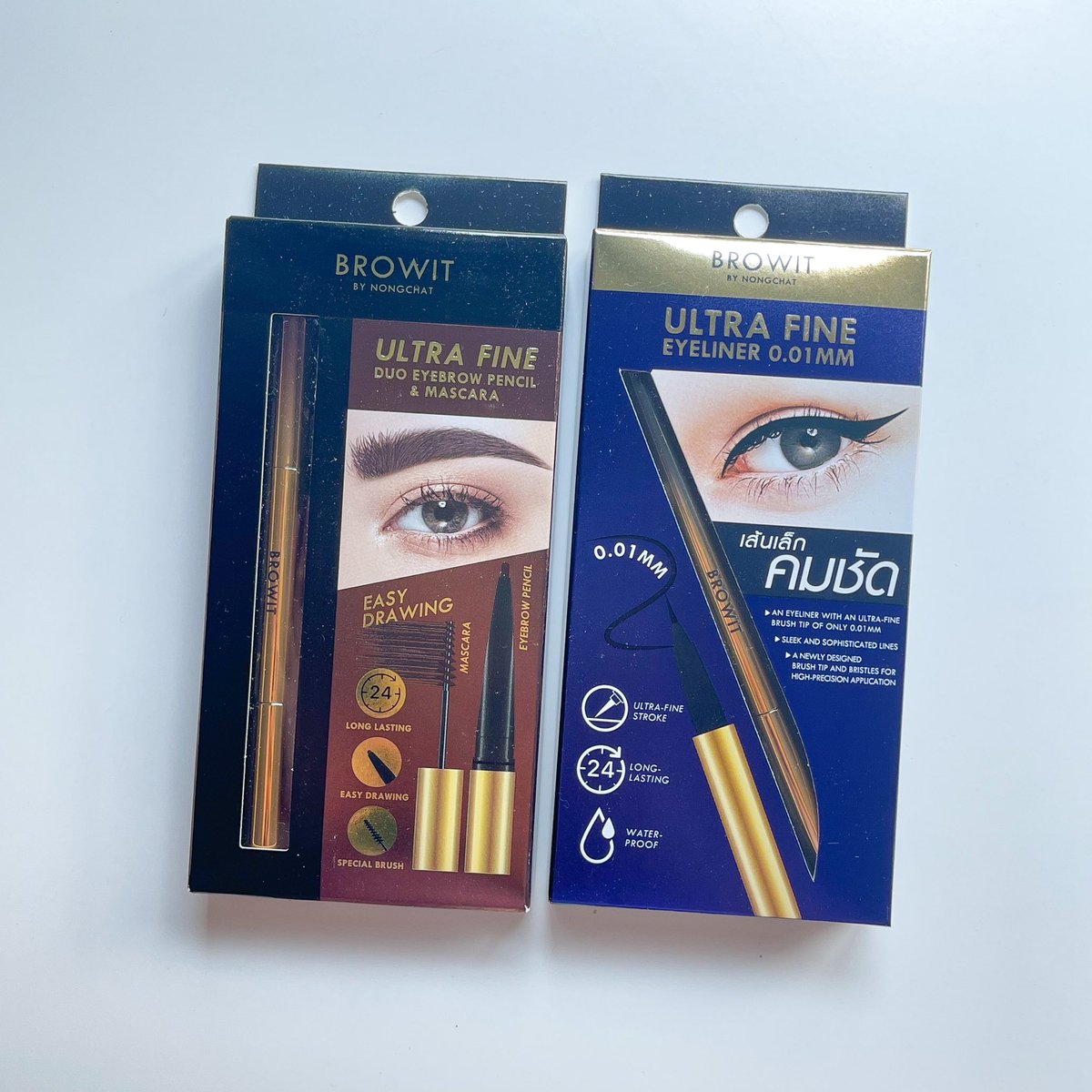 ManussananU's tweet photo. คู่นี้จาก #Brownit คือดีงาม✨
🖤อายไลน์เนอร์ เส้นเล็ก 0.01 mm. ที่เขียนง่ายเส้นคม ติดทน กันน้ำกันเหงื่อ ชอบมากก 
🤎ดินสอเขียนคิ้ว เส้นชัด วาดโครงได้ง่าย มีมาสคาร่าปัดคิ้วในตัว ช่วยให้คิ้วตั้งฟูอยู่ทนนานด้วย เริ่ดดคู่ #BrowitUltraFine #BrowitbyNongchat https://t.co/564hnGHNxg