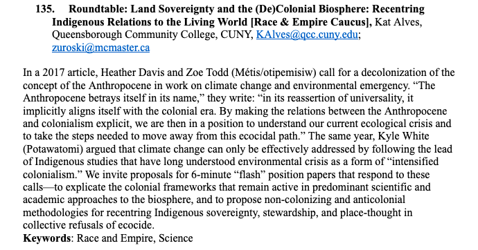 #asecs2023 Race and Empire Caucus CFP: 'Roundtable: Land Sovereignty and the (De)Colonial Biosphere: Recentering Indigenous Relations to the Living World Please RT and share with your colleagues! @ASECSOffice