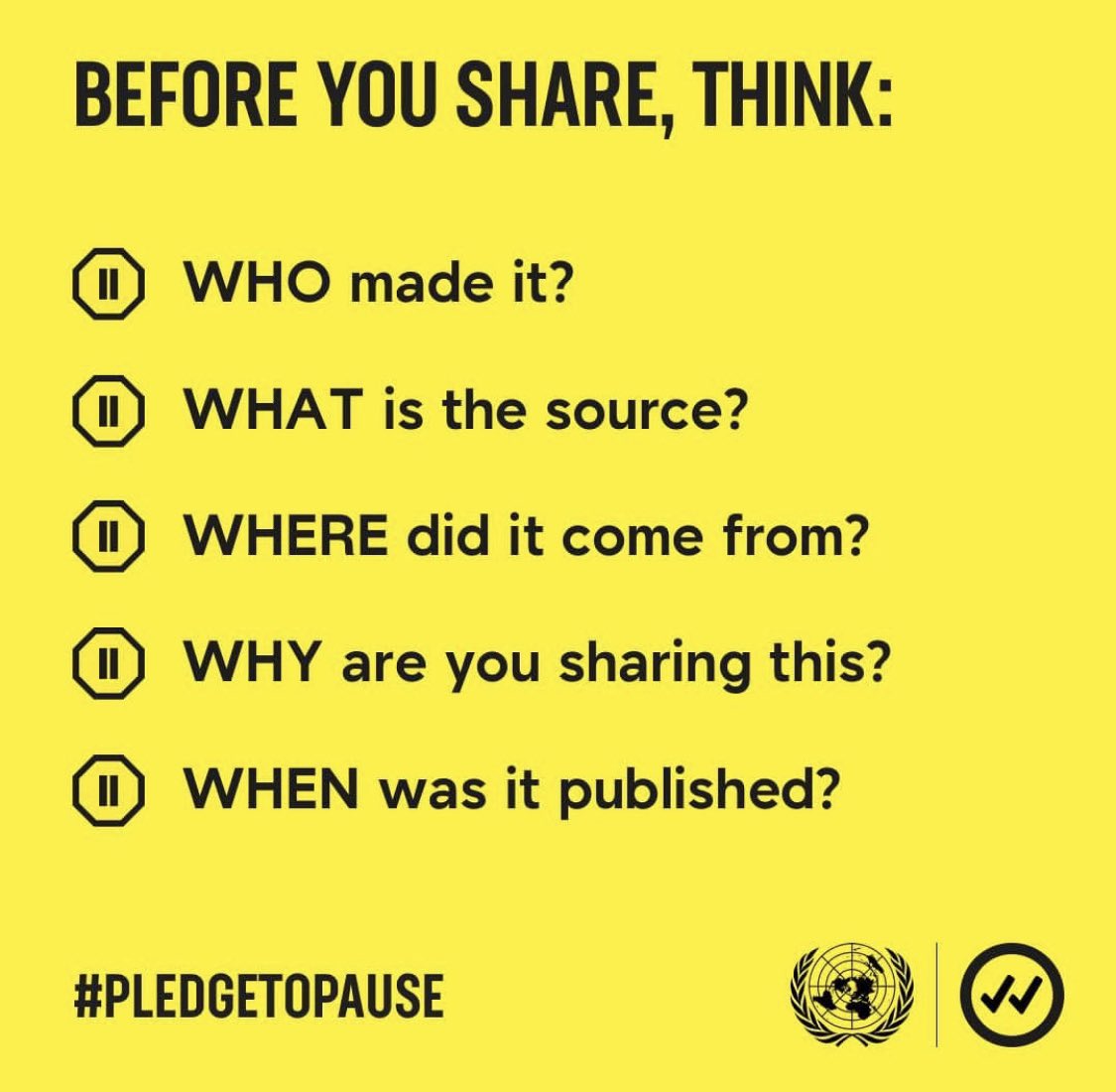 What we share online can have consequences in the real world.
Spreading misinformation can result in people being left uninformed, unprotected and can put lives at risk during a crisis.

#PledgeToPause and verify facts before sharing. 
pos.li/2lrpz4